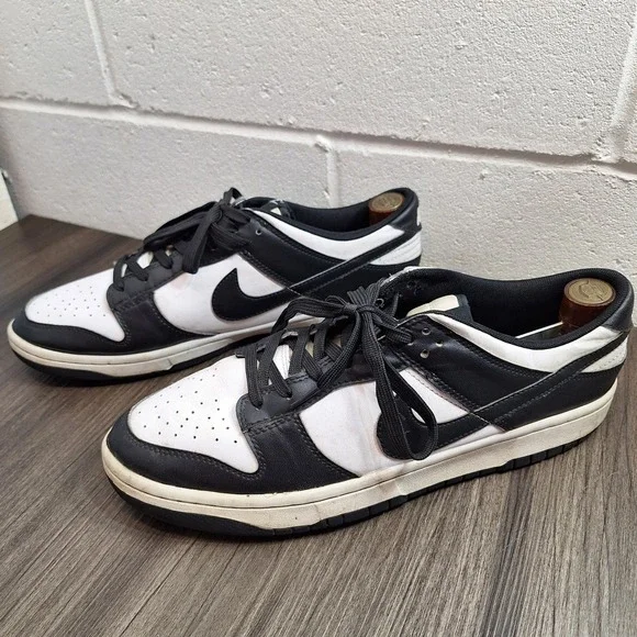 Nike Basketball Dunk Low Panda White Black Leather Sneakers Men's 11 DD1391-100 - Picture 3 of 12